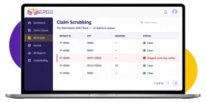 P3Merge dashboard flagging a mental health claim error before submission